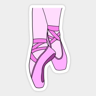 Pink pointe shoes Sticker